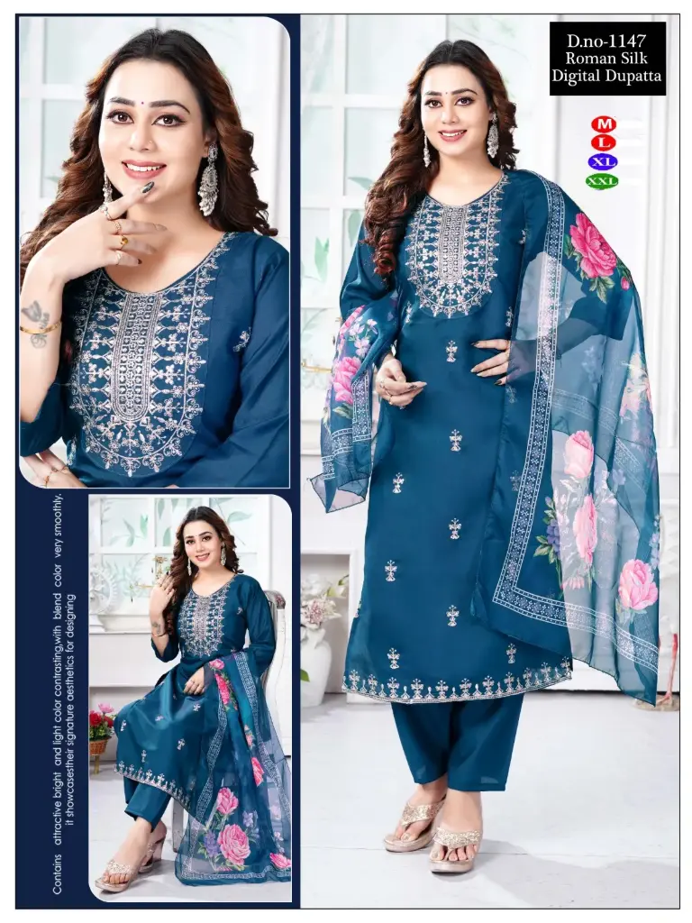 Magenta Vichitra-Silk Embroidered Kurta Set