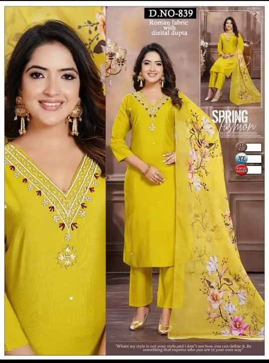 Sunshine Roman-Silk Digital-Dupatta Kurta Set